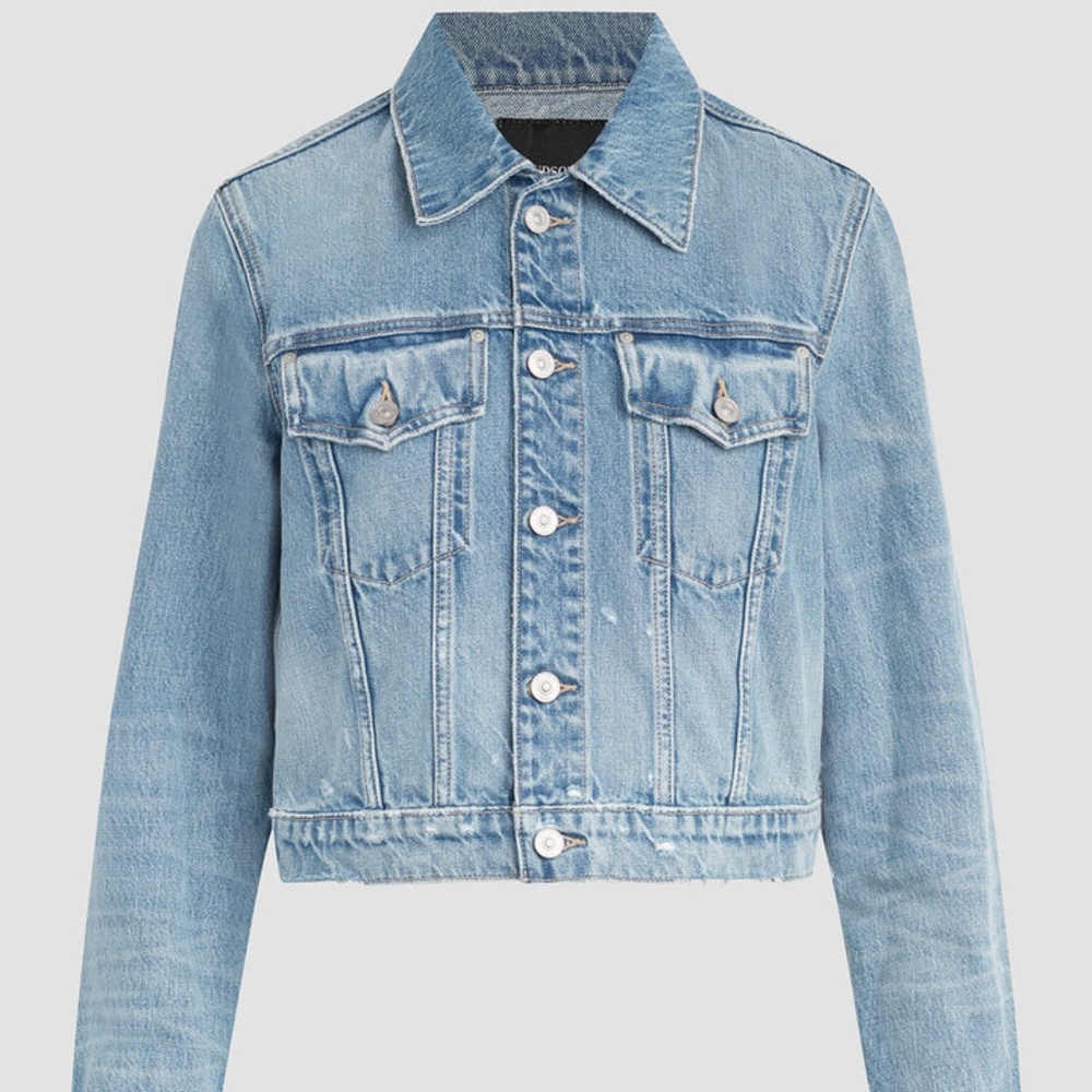 NWT Hudson Distress Cropped Trucker Jean Jacket